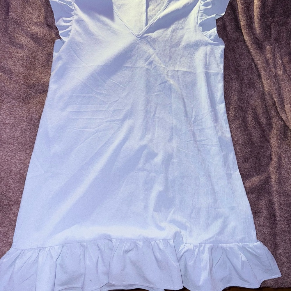 SHEIN White Ruffle Sleeve Dress